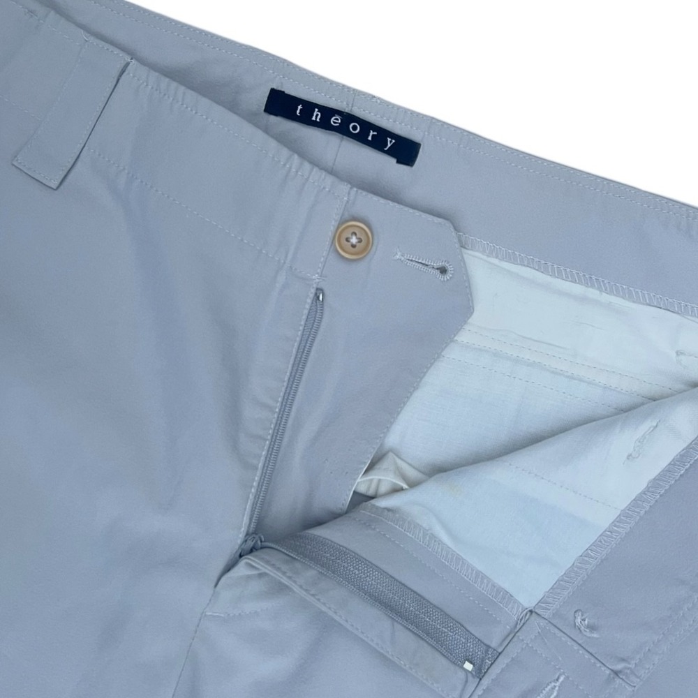 Theory Mens Cargo Pants Light Blue Gray Size 34 Straight Leg Made in USA Utility - Picture 3 of 6